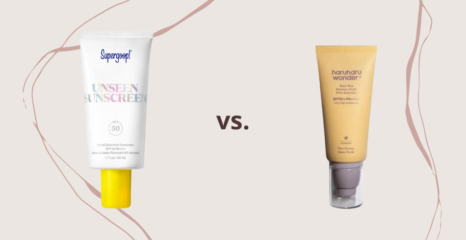 Supergoop! Unseen Sunscreen vs. Haruharu Wonder Black Rice Sunscreen